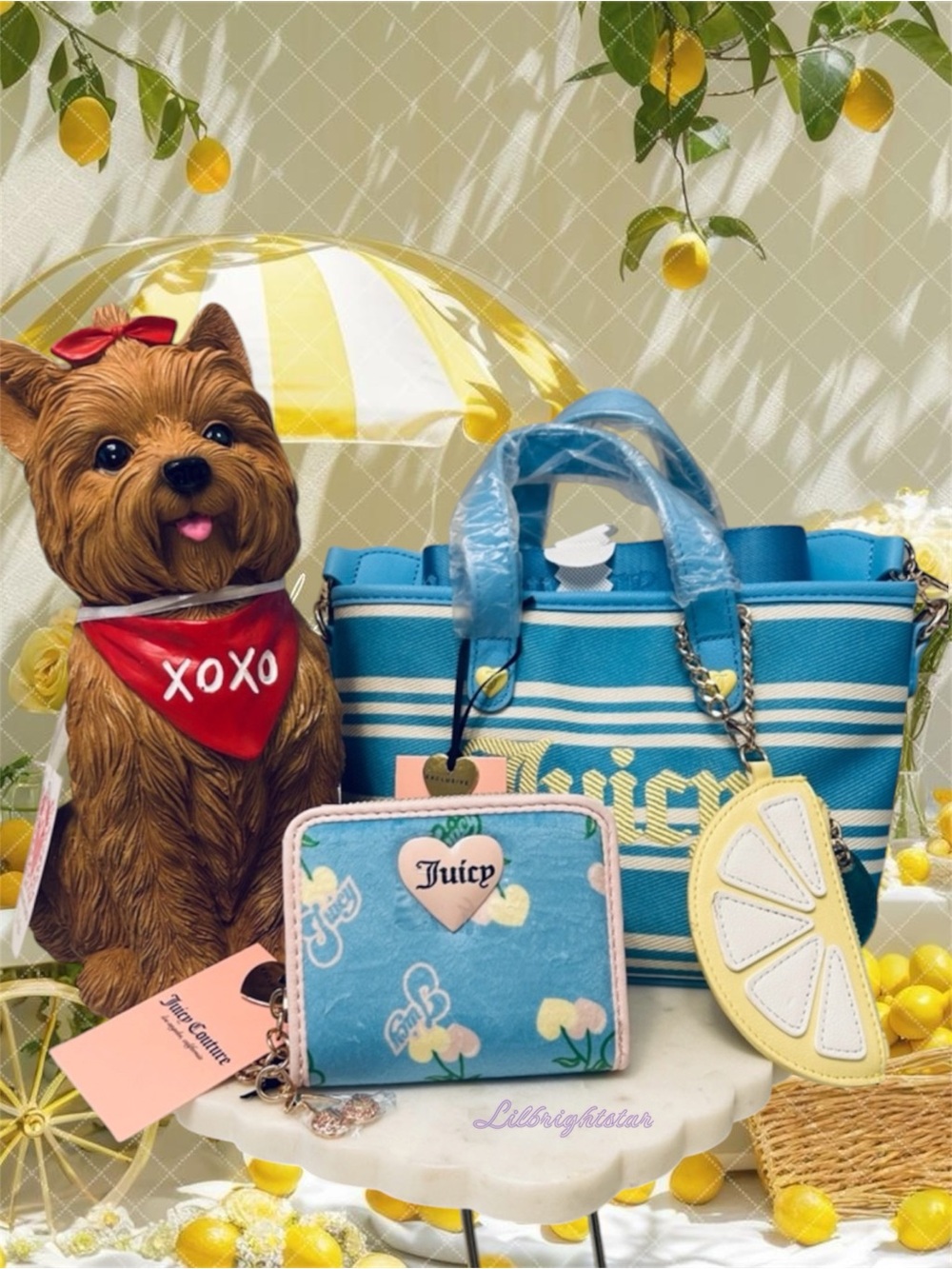 🍒🍋 Juicy Couture Lemon Paradise Bag & Gelato Wallet Bundle NWT